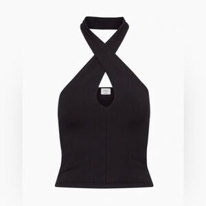 Aritzia, halter top, size L, black, good condition